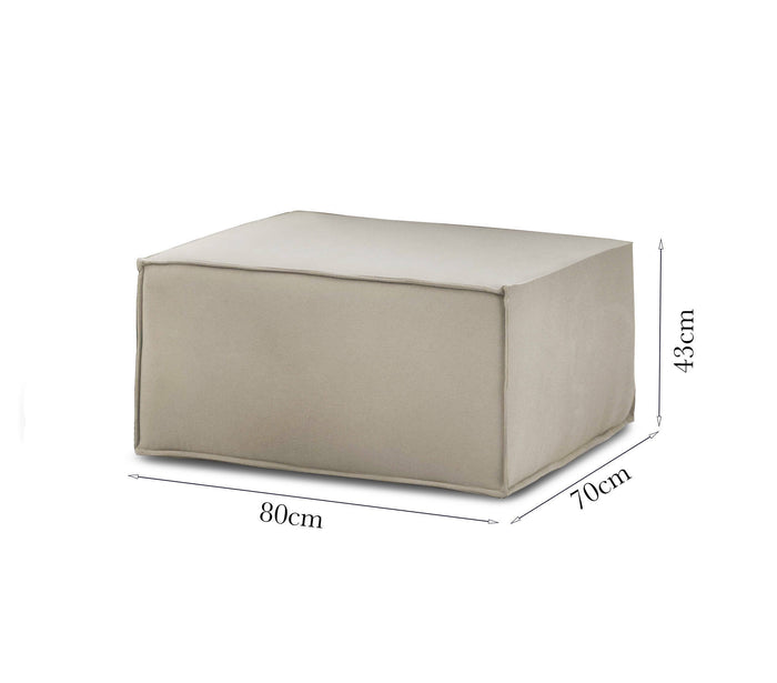 Pouf Barbara, Pouf da salotto, 100% Made in Italy, Poltroncina relax in tessuto imbottito, Cm 80x70h43, Tortora