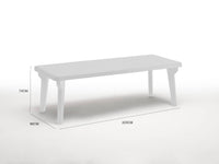 Tavolo da esterno Mercurio, Tavolo rettangolare, Tavolo allungabile da giardino o da bar, 100% Made in Italy, Cm 160-220x90h74, Bianco