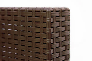 Salottino da esterno Eris, Set da giardino con cuscini, Salottino  effetto rattan, 100% Made in Italy, Marrone