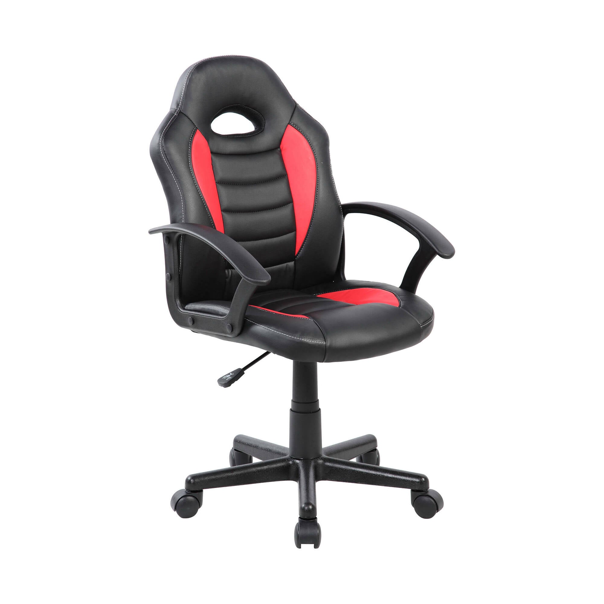 Sedia da gaming Dfaraon, Poltrona da gaming ragazzo, Sedia da scrivania, 56x55h89/100 cm, Nero e Rosso