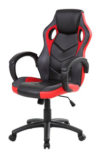 Sedia da gaming Darlanc, Poltrona da gaming adulto, Sedia da scrivania, 66x61h104/114 cm, Nero e Rosso