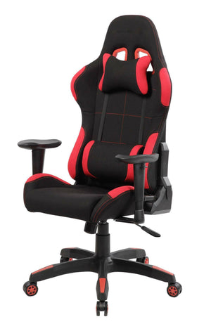 Sedia da gaming Daren, Poltrona da gaming adulto, Sedia da scrivania, 57x72h124/134 cm, Nero e Rosso