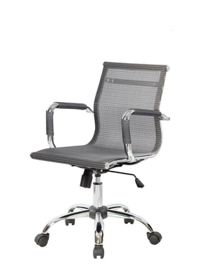 Sedia da ufficio Dmannin, Poltrona direzionale con braccioli, Sedia ergonomica da ufficio, Grigio, 62x54h92/102 cm