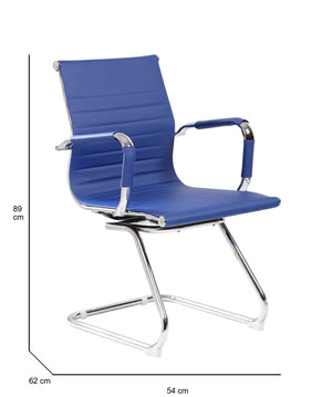 Sedia da ufficio Dfusett, Sedute sala da attesa con braccioli per ufficio, Seduta ergonomica da attesa, 62x54h89 cm, Blu