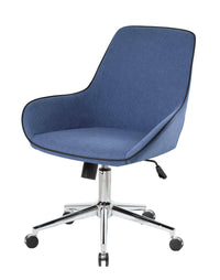 Sedia da ufficio Dcampan, Poltrona operativa con ruote, Seduta ergonomica da ufficio, 66x59h98 cm, Blu