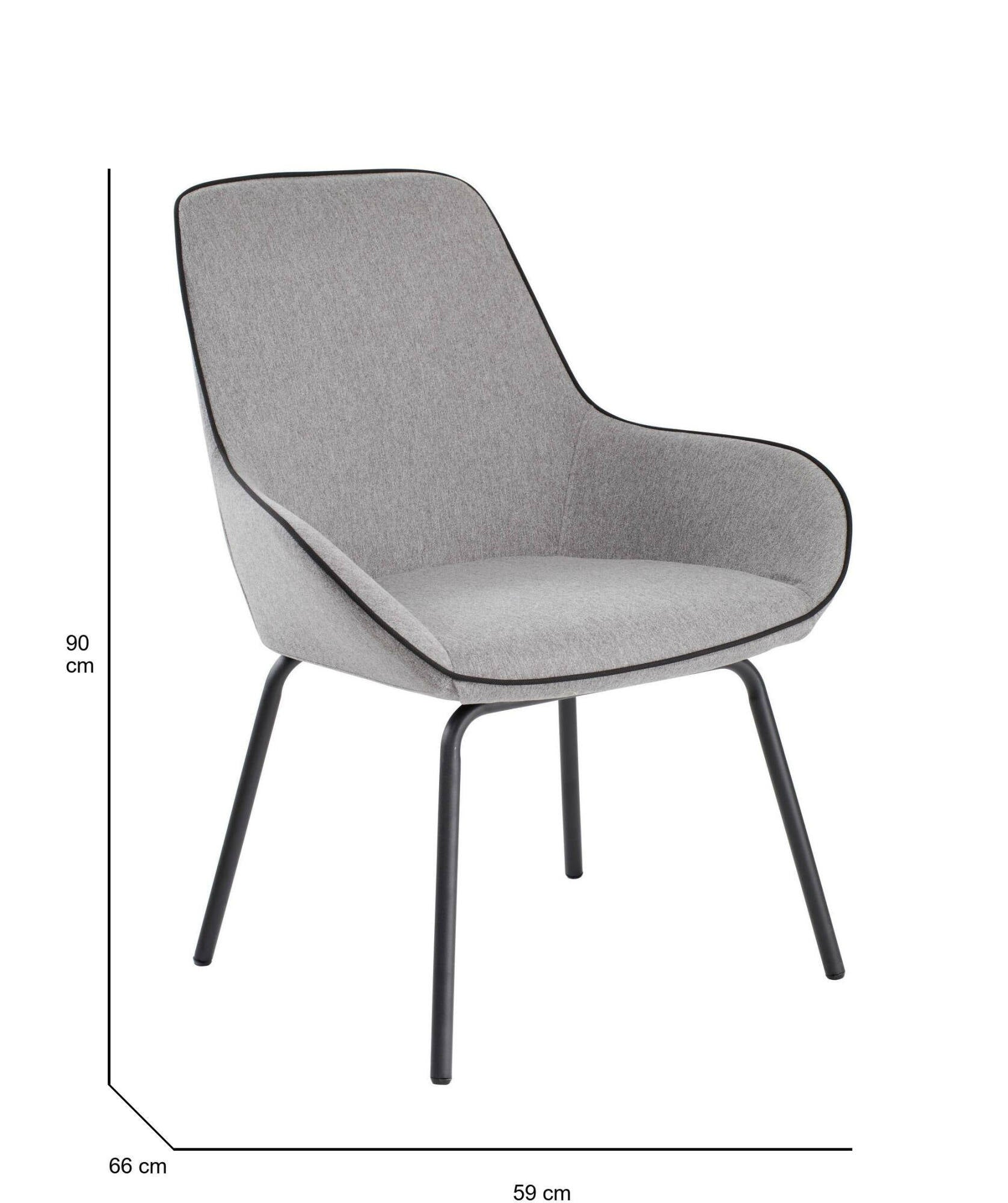 Sedia da ufficio Dglionn, Sedute sala da attesa per ufficio, Seduta ergonomica da attesa, 66x59h90 cm, Grigio