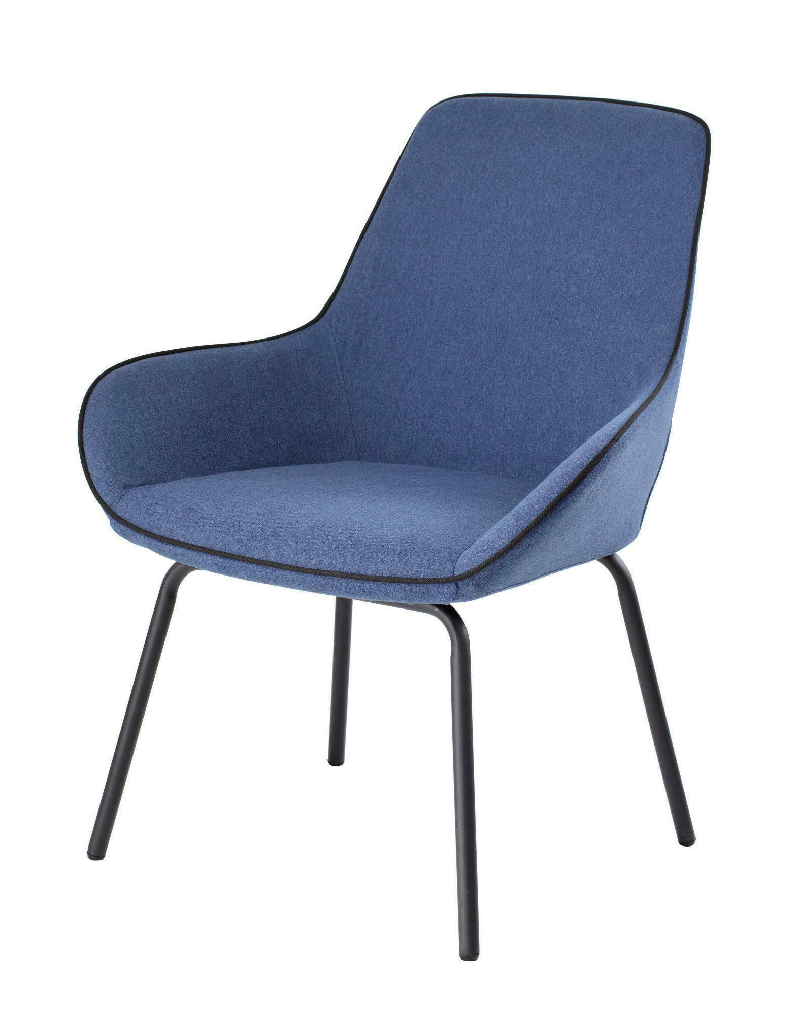 Sedia da ufficio Dglionn, Sedute sala da attesa per ufficio, Seduta ergonomica da attesa, 66x59h90 cm, Blu