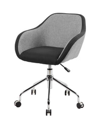 Sedia da ufficio Dgorgon, Poltrona operativa da ufficio, Seduta ergonomica da ufficio, 56x58h77/84 cm, Grigio e Nero