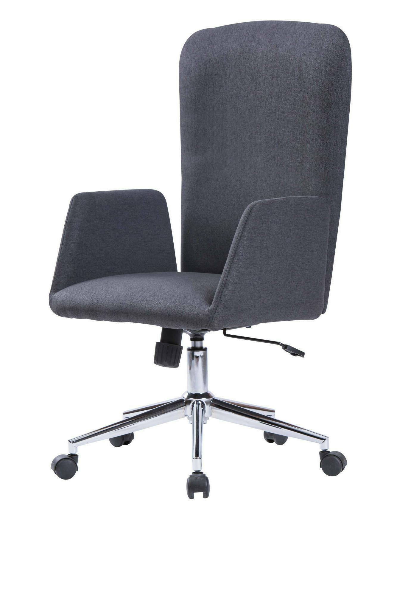 Sedia da ufficio Dgali, Poltrona presidenziale con braccioli, Sedia ergonomica direzionale da ufficio, 55x56h98/105 cm, Grigio