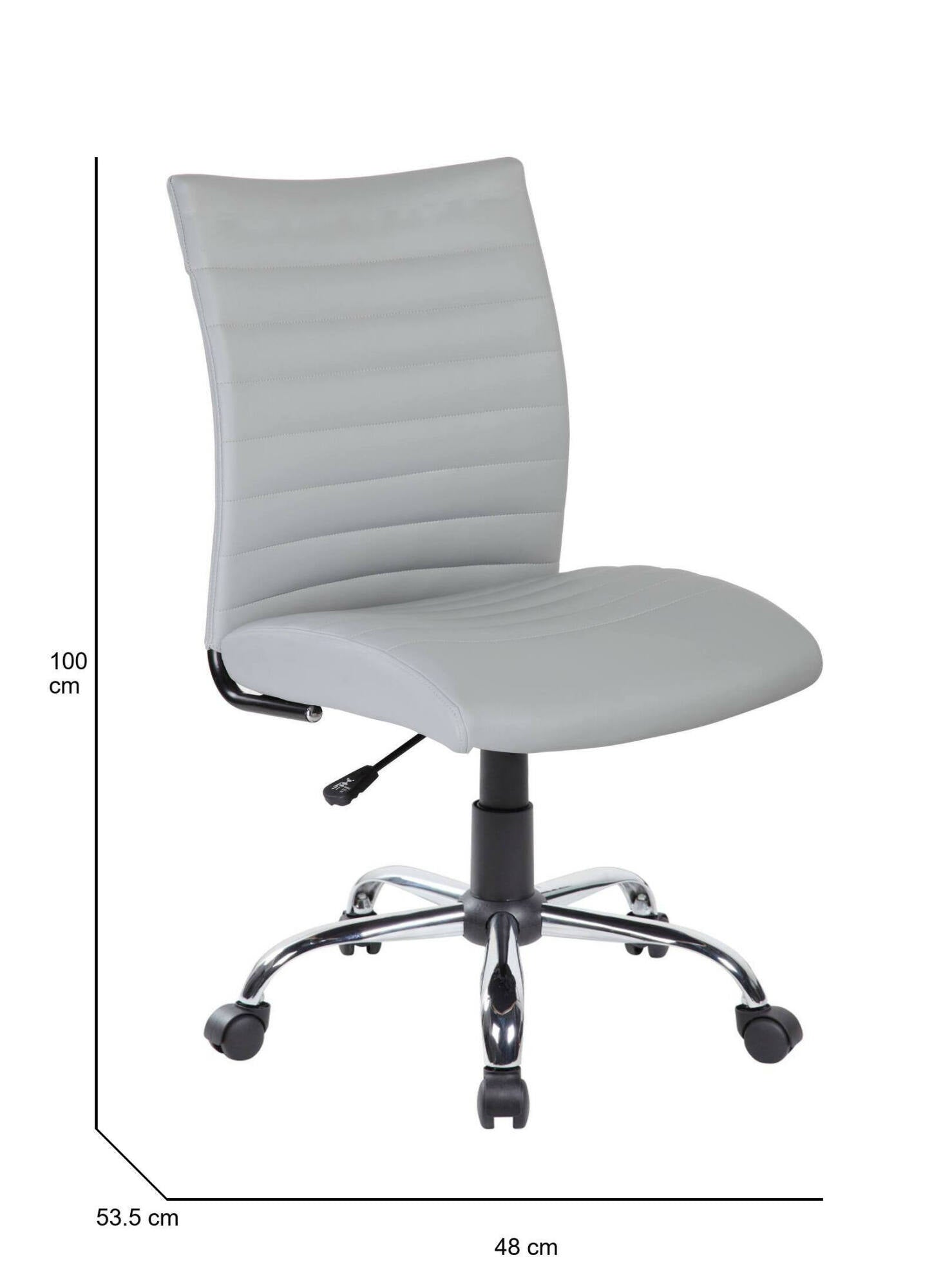 Sedia da ufficio Dkum, Poltrona operativa, Seduta ergonomica da ufficio, 54x48h90/100 cm, Grigio