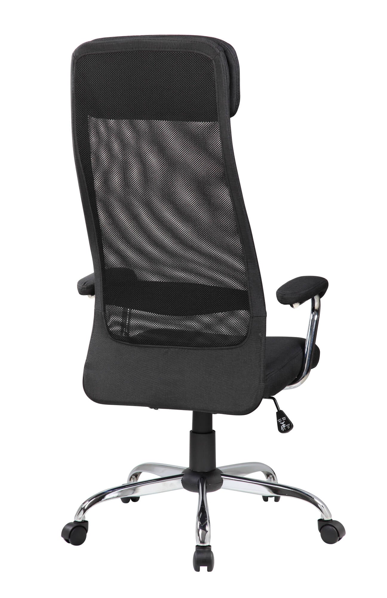 Sedia da ufficio Dartic, Poltrona presidenziale con braccioli, Sedia ergonomica da ufficio, 65x65h126/136 cm, Nero