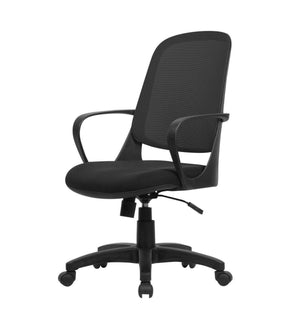 Sedia da ufficio Dbink, Poltrona operativa a rete con braccioli, Seduta ergonomica da ufficio, 61x60h99/108 cm, Nero