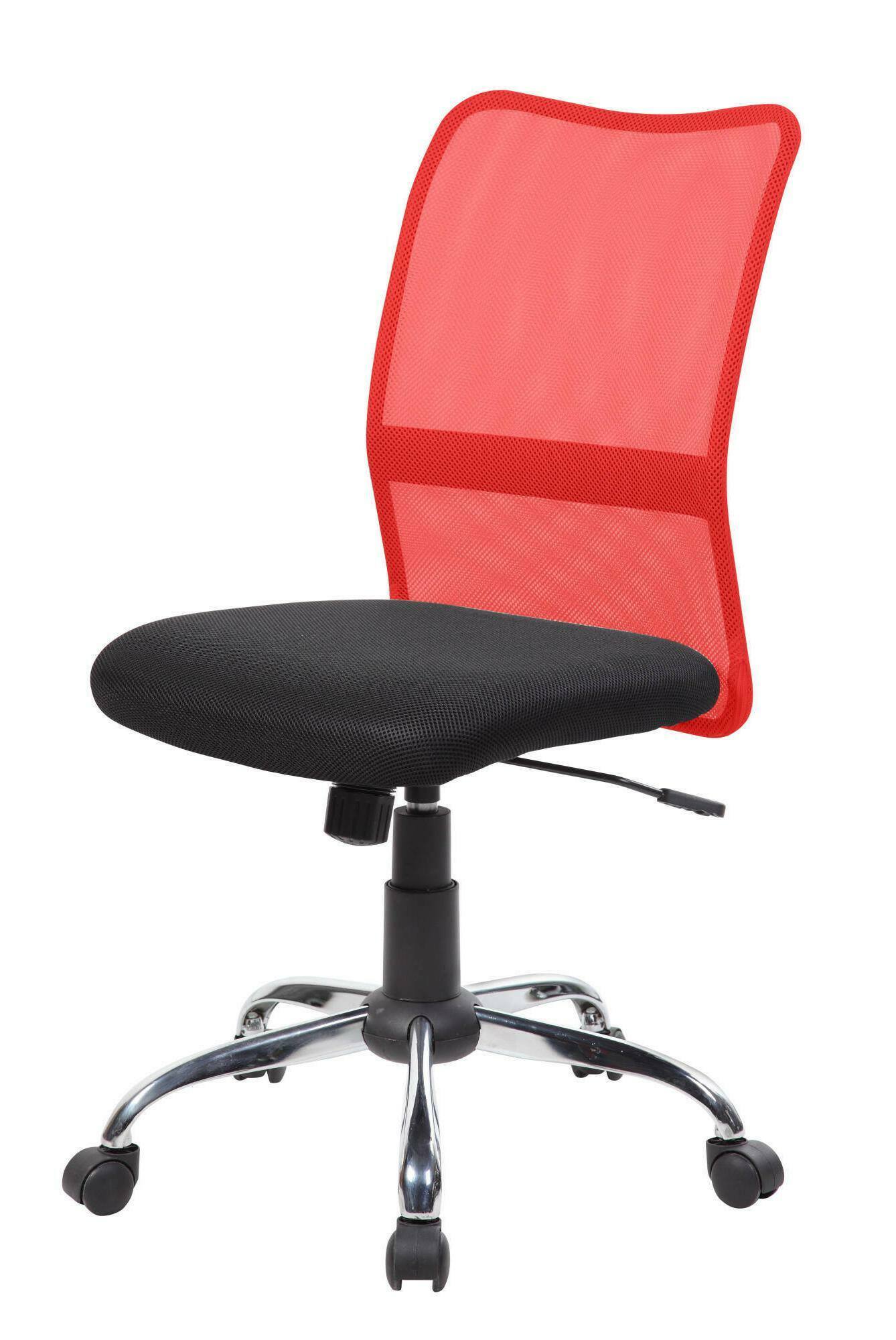 Sedia da ufficio Dana, Sedia operativa a rete, Seduta ergonomica da ufficio, 57x46h90/100 cm, Nero e Rosso