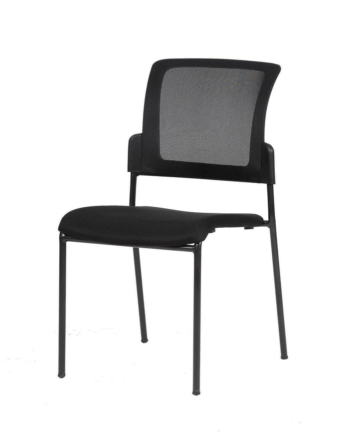 Sedia da ufficio Dangor, Sedia sala da attesa imbottita per ufficio, Seduta ergonomica da attesa, 58x47h87 cm, Nero