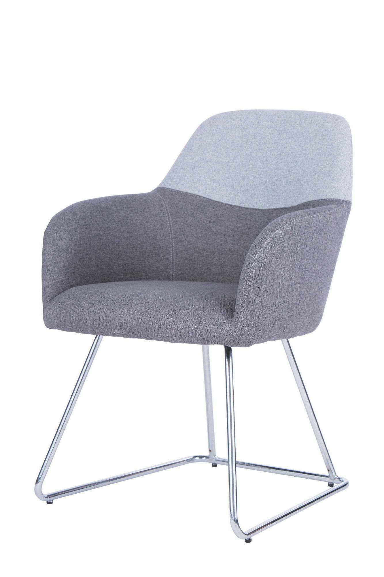 Sedia da ufficio Dmioni, Seduta da attesa con braccioli per ufficio, Seduta ergonomica da attesa, 62x57h83 cm, Grigio