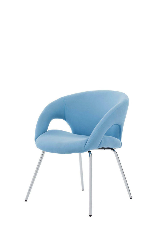 Sedia da ufficio Dagudel, Seduta da attesa con braccioli per ufficio, Seduta ergonomica da attesa, 58x59h72 cm, Azzurro