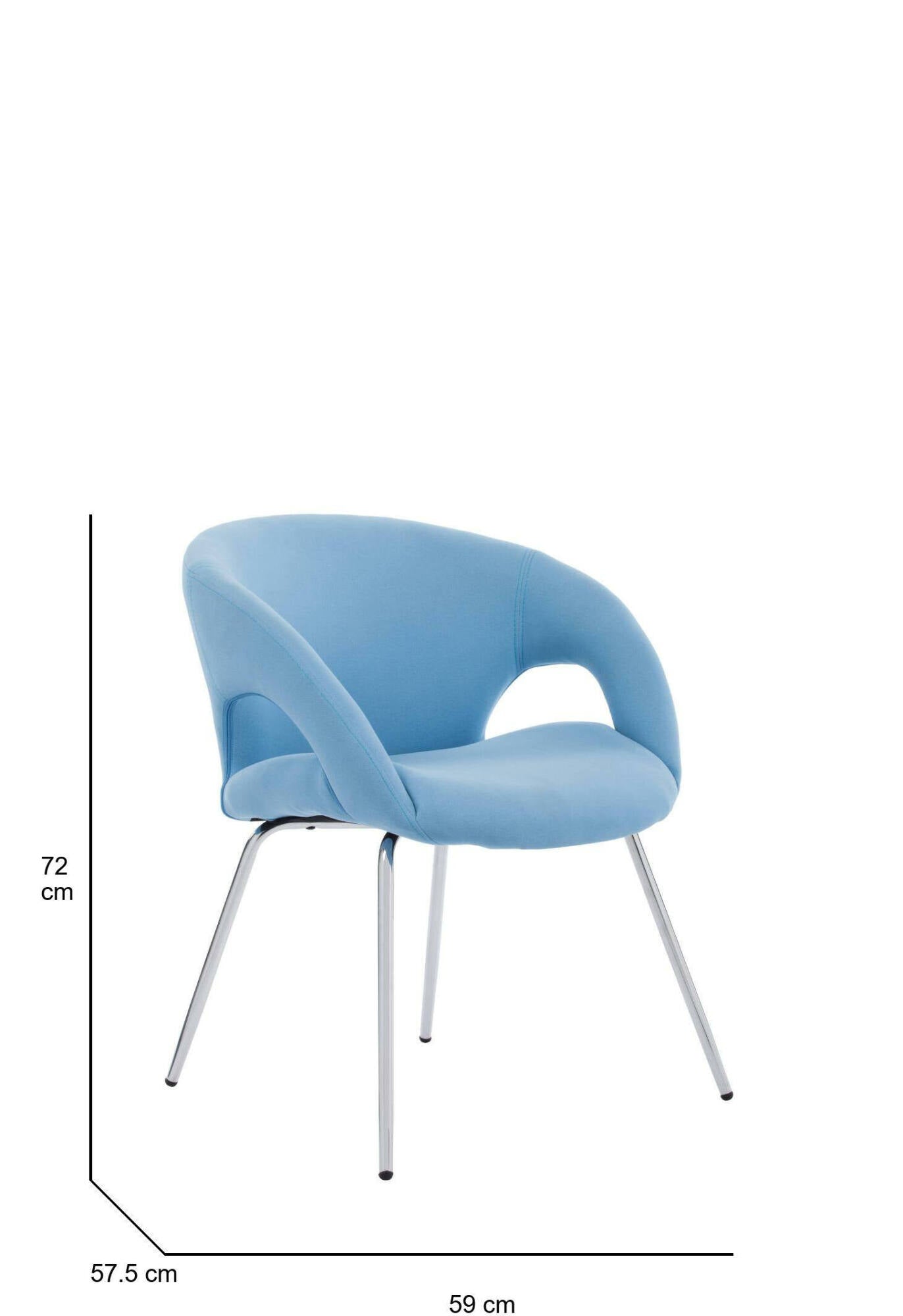 Sedia da ufficio Dagudel, Seduta da attesa con braccioli per ufficio, Seduta ergonomica da attesa, 58x59h72 cm, Azzurro