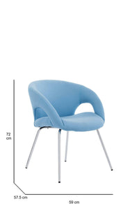 Sedia da ufficio Dagudel, Seduta da attesa con braccioli per ufficio, Seduta ergonomica da attesa, 58x59h72 cm, Azzurro