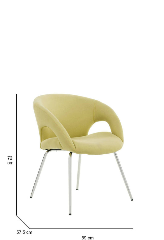 Sedia da ufficio Dagudel, Seduta da attesa con braccioli per ufficio, Seduta ergonomica da attesa, 58x59h72 cm, Giallo