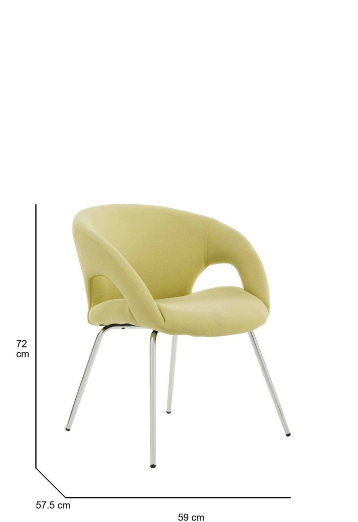 Sedia da ufficio Dagudel, Seduta da attesa con braccioli per ufficio, Seduta ergonomica da attesa, 58x59h72 cm, Giallo