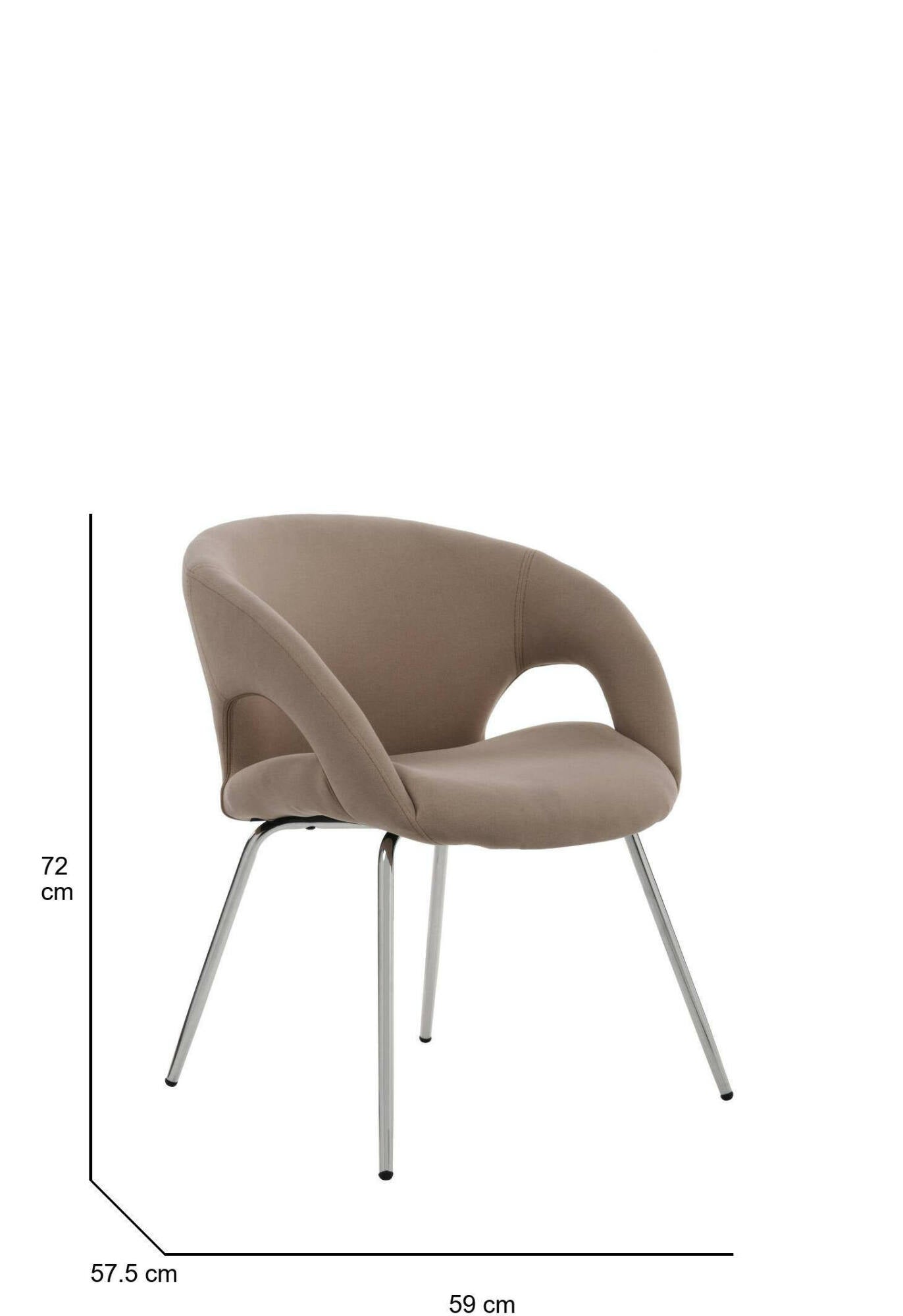 Sedia da ufficio Dagudel, Seduta da attesa con braccioli per ufficio, Seduta ergonomica da attesa, 58x59h72 cm, Marrone