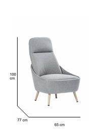 Sedia da ufficio Dcelli, Seduta da attesa per ufficio, Poltrona ergonomica, 77x65h100 cm, Grigio