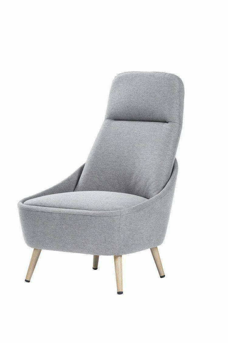 Sedia da ufficio Dcelli, Seduta da attesa per ufficio, Poltrona ergonomica, 77x65h100 cm, Grigio