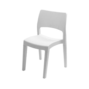 Sedia da esterno Dametran, Sedia per tavolo da pranzo, Poltrona outdoor, Seduta da giardino, 100 % Made in Italy, 50x51h82 Cm, Bianco