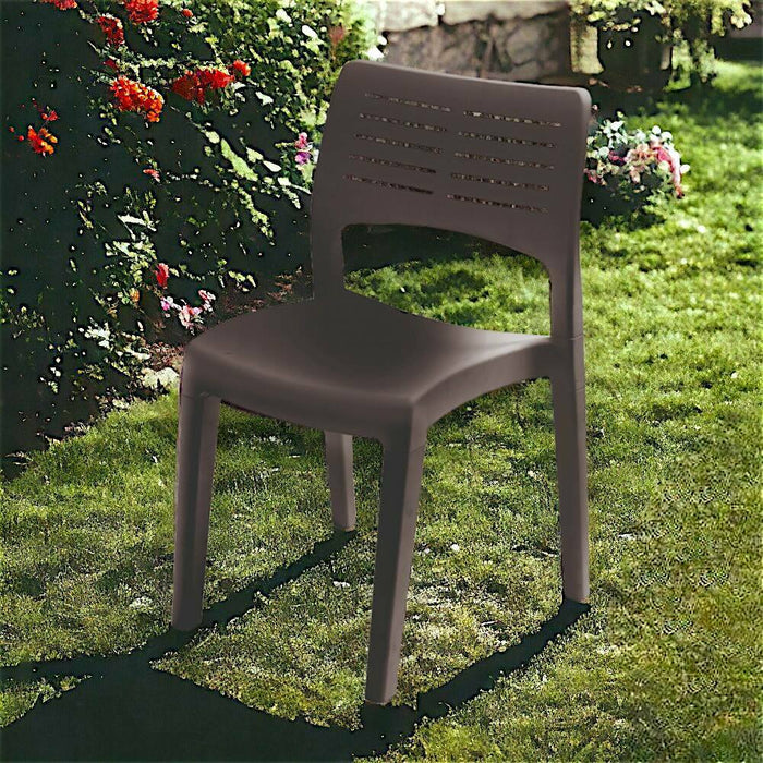 Sedia da esterno Dantonin, Seduta da giardino, Sedia per tavolo da pranzo, Poltrona outdoor, 100 % Made in Italy, 50x51h82 Cm, Antracite