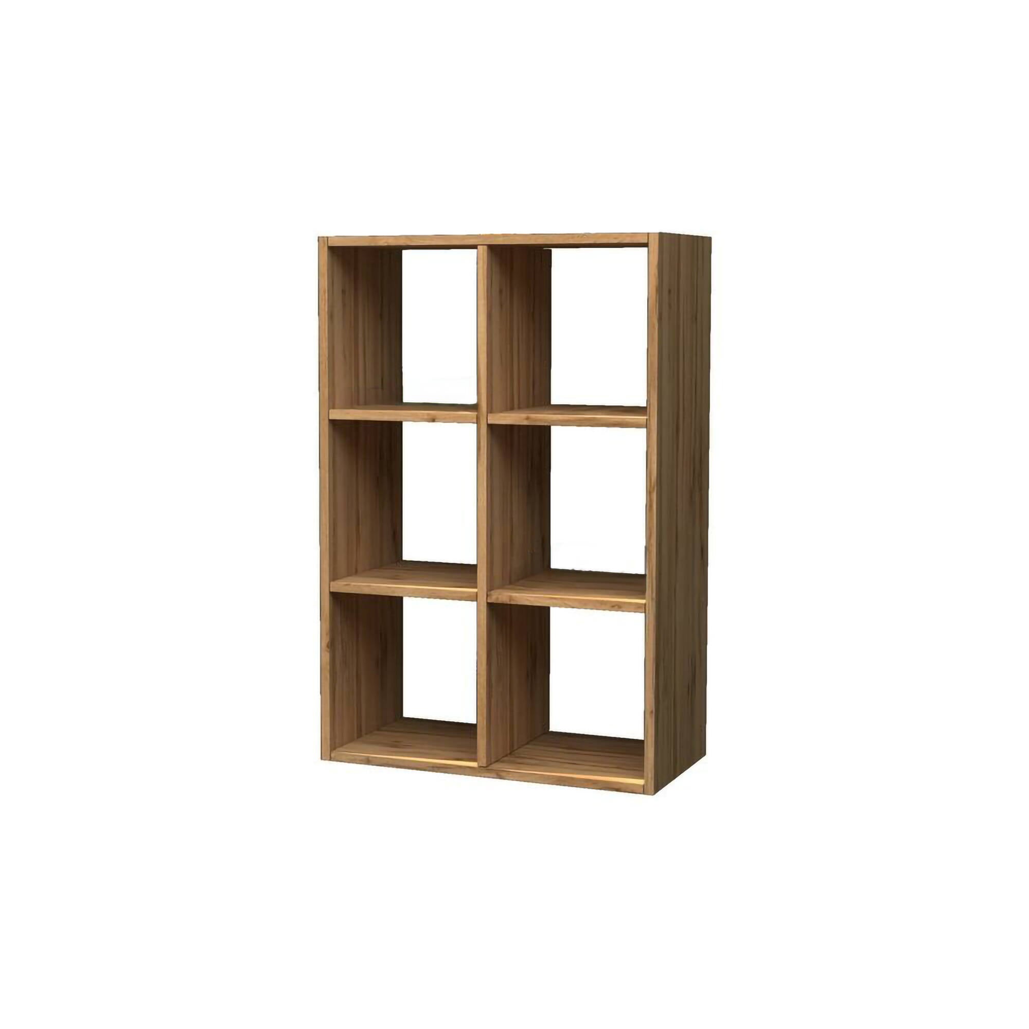 Libreria Dmanzar, Mobile con ripiani, Biblioteca da ufficio, 100% Made in Italy, Rovere, cm 60x25h90