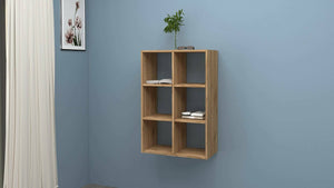 Libreria Dmanzar, Mobile con ripiani, Biblioteca da ufficio, 100% Made in Italy, Rovere, cm 60x25h90