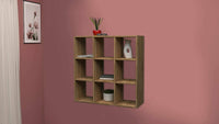 Libreria Dmanzar, Mobile con ripiani, Biblioteca da ufficio, 100% Made in Italy, Rovere, cm 90x25h90