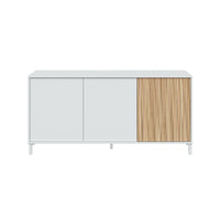 Credenza Dolivera, Buffet da soggiorno a 3 ante, Madia moderna da salotto, 154x40h74 cm, Bianco