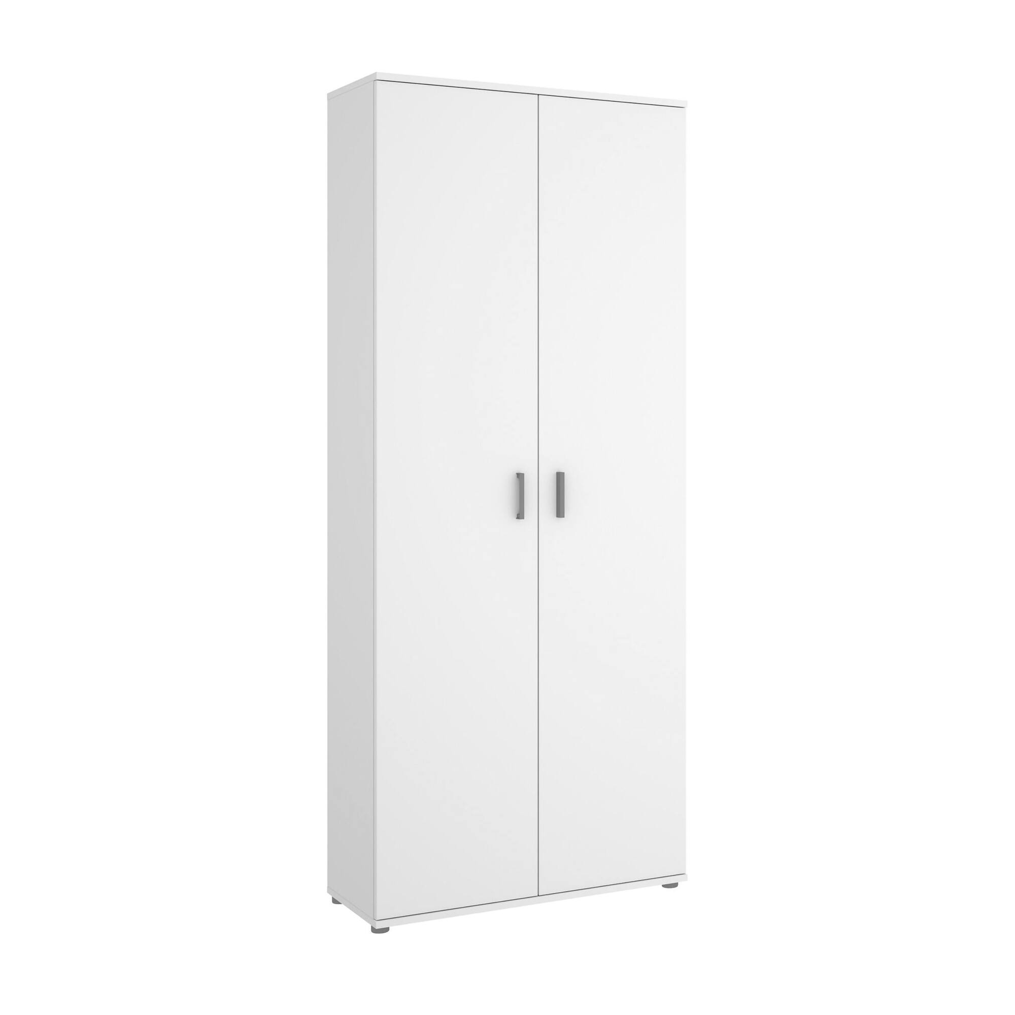 Armadio multiuso Ddeiol, Mobile multifunzione portascope, Guardaroba a 2 ante, 78x35h190 cm, Bianco