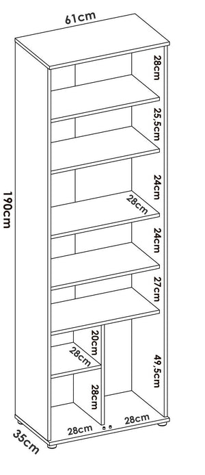 Armadio multiuso Dmiani, Mobile multifunzione portaoggetti, Guardaroba a 2 ante, 61x35h190 cm, Rovere