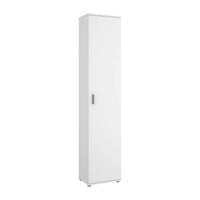 Armadio multiuso Dfuzat, Mobile multifunzione portascope, Armadio alto multiuso a 1 anta, 39x35h190 cm, Bianco