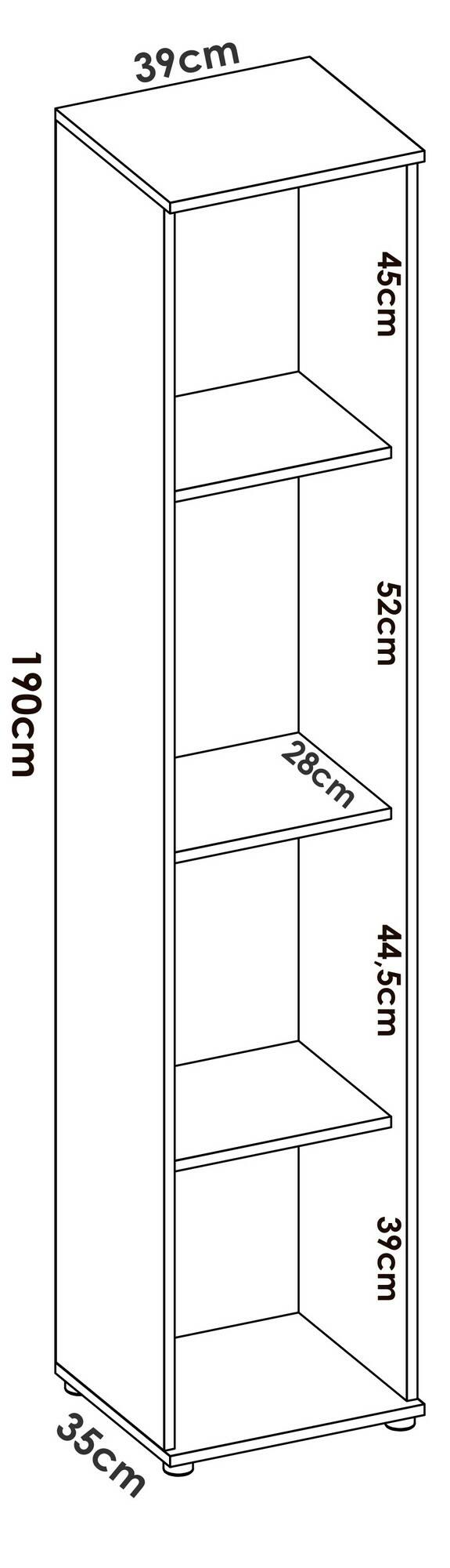 Armadio multiuso Dfuzat, Mobile multifunzione portascope, Armadio alto multiuso a 1 anta, 39x35h190 cm, Bianco