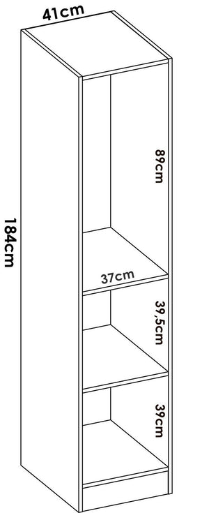 Guardaroba Dbusat, Mobile appendiabiti per camera da letto, Armadio a 1 anta singola, 41x52h184 cm, Rovere