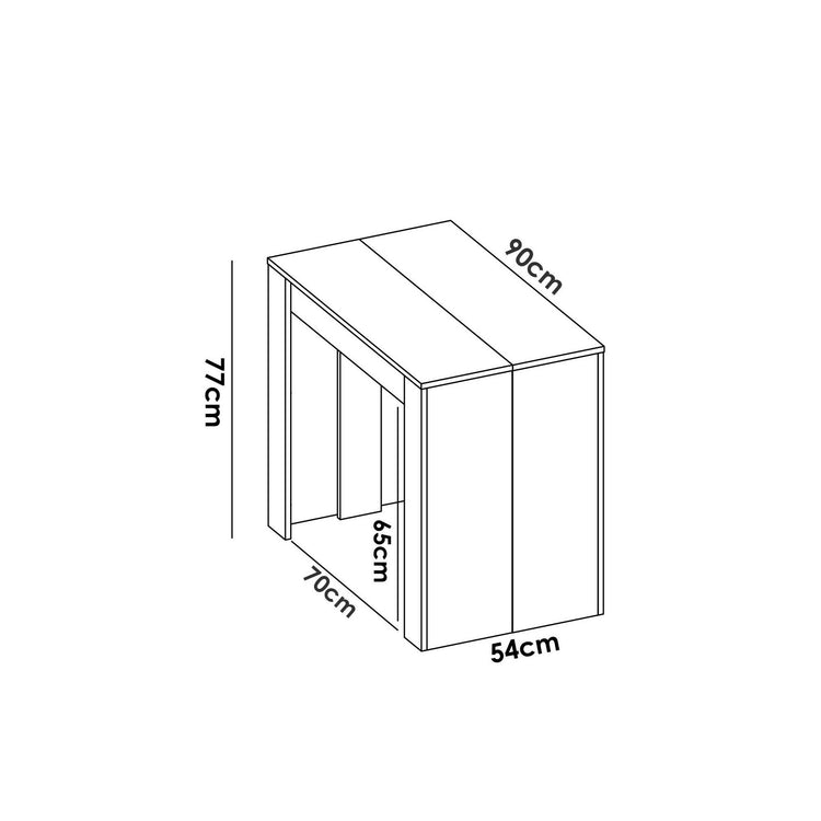 Tavolo allungabile Dbiragh, Consolle estensibile multiposizione, Tavolo da pranzo multiuso, 54/239x90h77 cm, Rovere