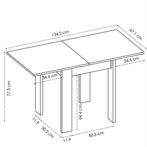 Tavolo allungabile Dbli, Consolle estensibile multiposizione,Tavolo consolle ausiliare pieghevole, 79/134x67h79 cm, Rovere