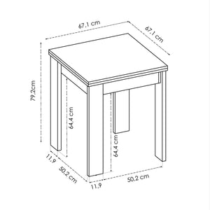 Tavolo allungabile Dbli, Consolle estensibile multiposizione,Tavolo consolle ausiliare pieghevole, 79/134x67h79 cm, Rovere