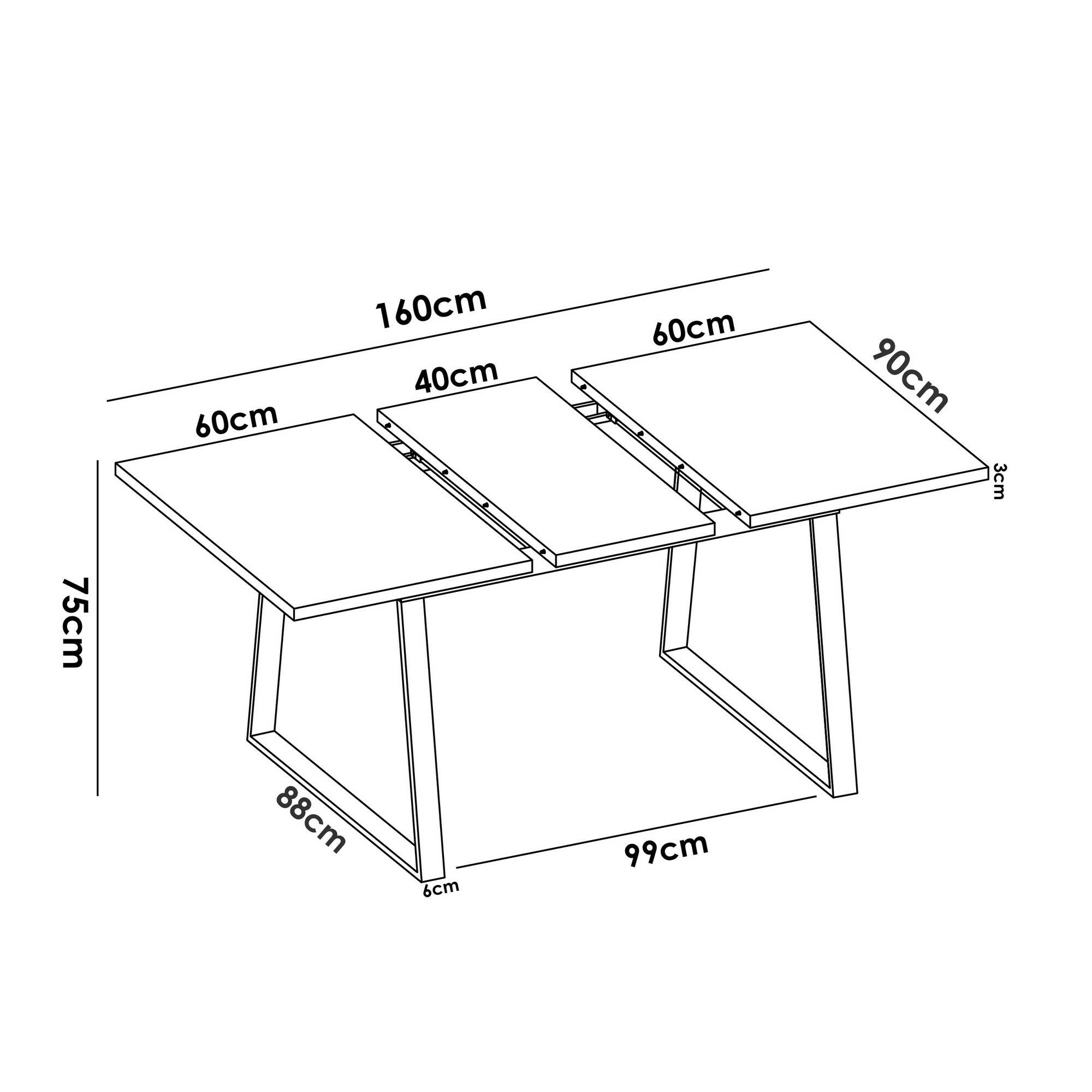 Tavolo allungabile Darsla, Consolle da pranzo multiuso, Tavolo rettangolare da cucina o sala da pranzo, 160x90h75 cm, Rovere Nodi