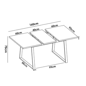 Tavolo allungabile Darsla, Consolle da pranzo multiuso, Tavolo rettangolare da cucina o sala da pranzo, 160x90h75 cm, Rovere Nodi