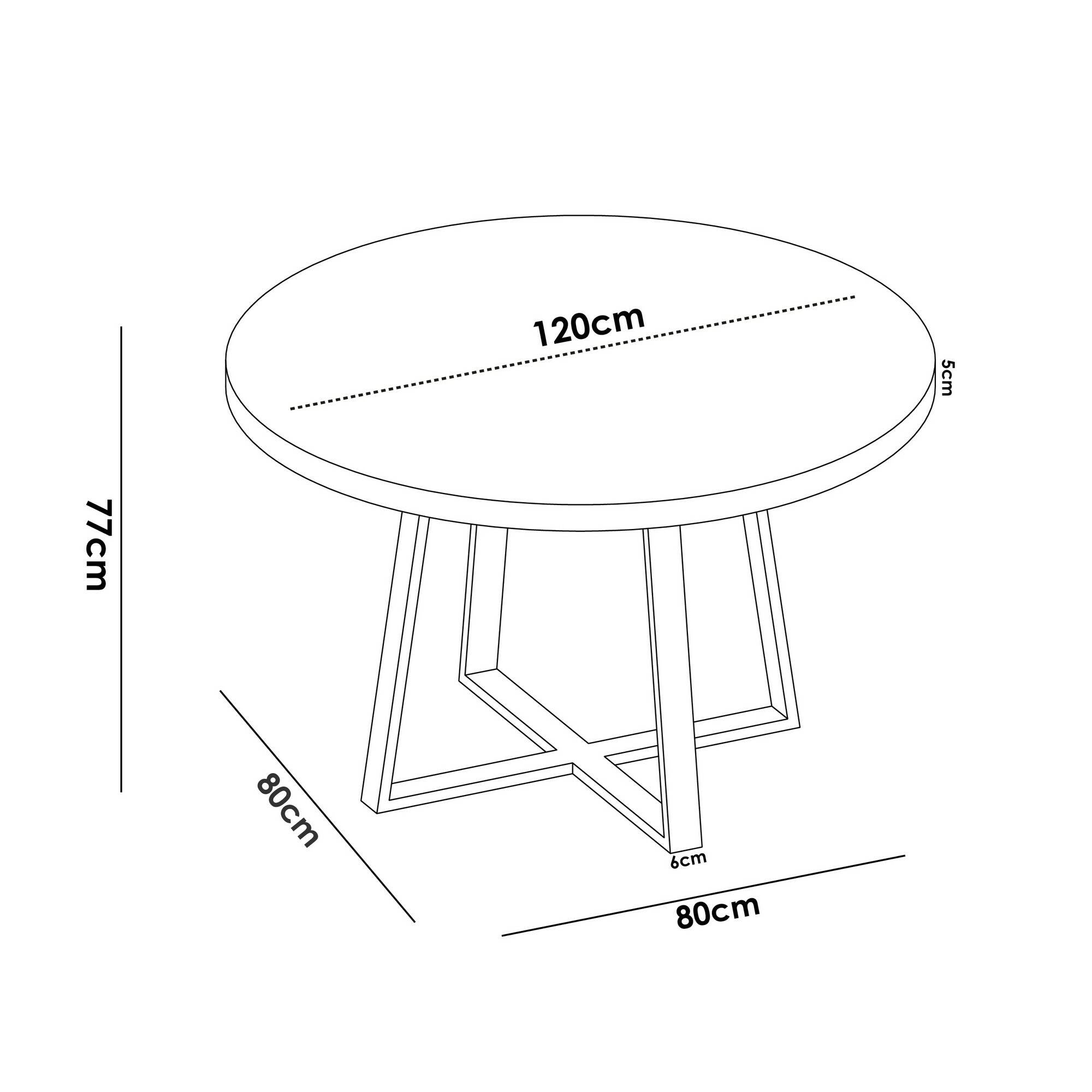 Tavolo fisso Daureli, Tavolo da pranzo multiuso, Tavolo rotondo da cucina o sala da pranzo, 120x120h75 cm, Rovere Nodi