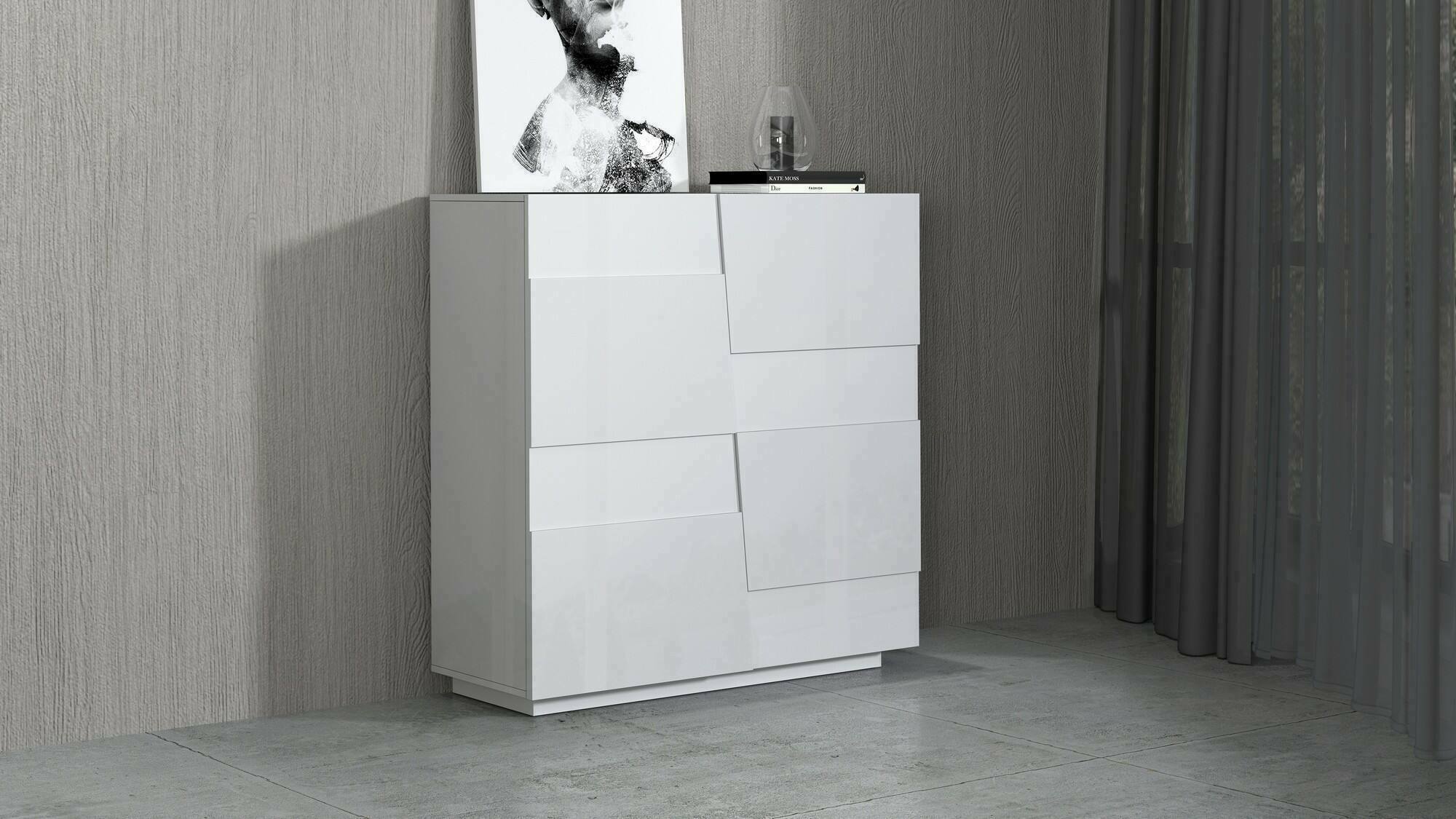 Armadio multiuso 2 ante Ddescigli, Mobile multifunzione, Armadietto a 2 ante, 120x44h126 cm, Bianco