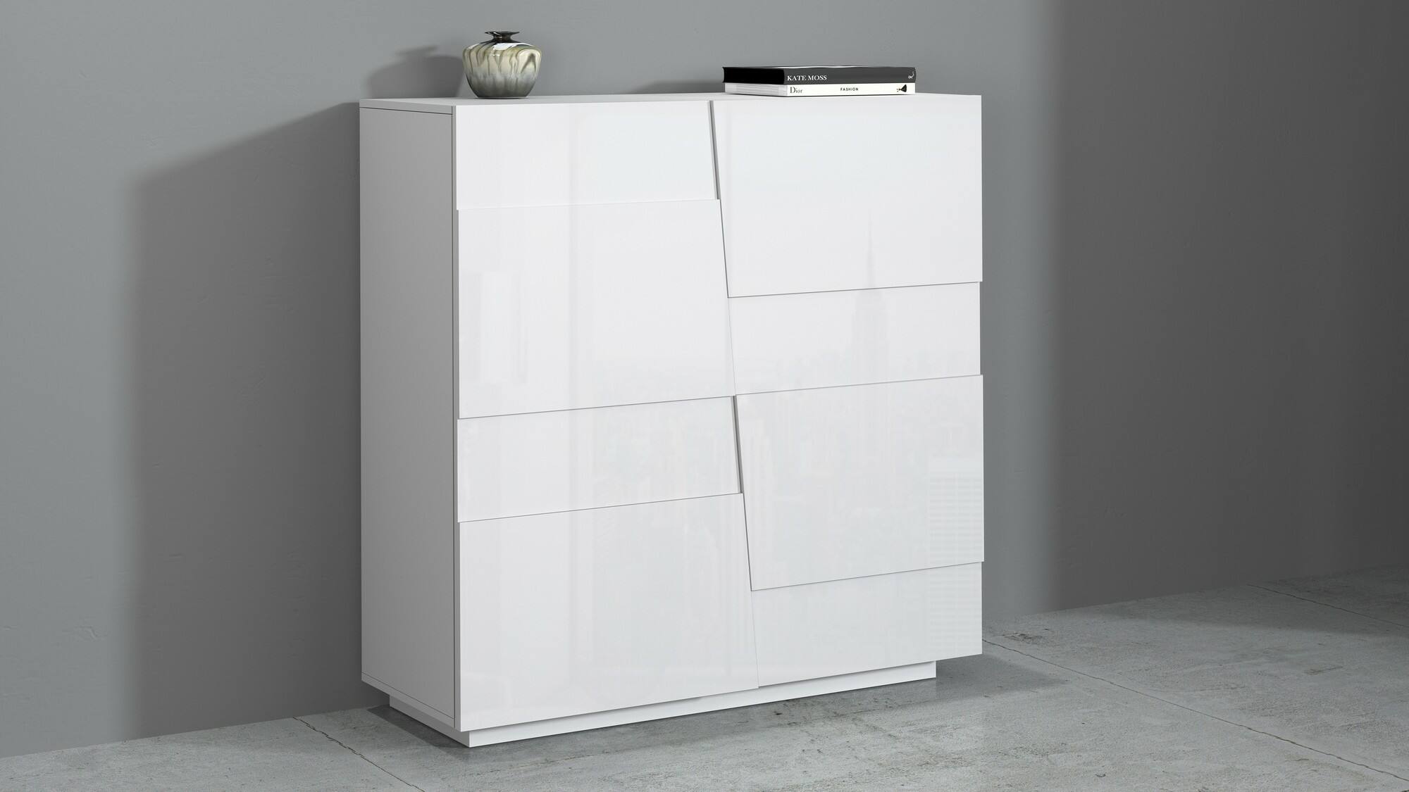 Armadio multiuso 2 ante Ddescigli, Mobile multifunzione, Armadietto a 2 ante, 120x44h126 cm, Bianco