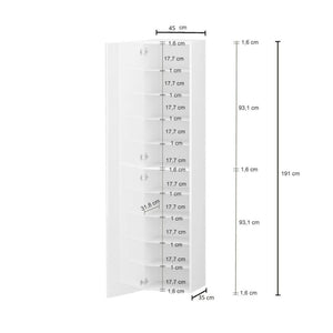 Armadio Multiuso 1 antaDdastolf, Mobile multiuso a 1 anta, Guardaroba multifunzione, 45x35h190 cm, Bianco