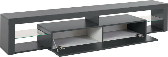 Mobile porta TV Dcolombin, Base porta TV, Credenza bassa da soggiorno a 1 anta, 100% Made in Italy, 200x40h35 cm, Antracite