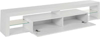 Mobile porta TV Dcolombin, Base porta TV, Credenza bassa da soggiorno a 1 anta, 100% Made in Italy, 200x40h35 cm, Bianco lucido