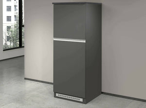 Dispensa da cucina Dcasasol, Mobile multiuso, Armadio porta frigo a 2 ante, 100% Made in Italy, 60x60h165 cm, Antracite e Ardesia